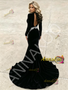 Shop 2026 ANNAKOO Long Sleeve Velvet Black V Neck Trumpet Mermaid Prom Dress Under 239