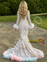 Shop 2026 Annakoo V Neck Long Sleeve Sequin Feather Trumpet Mermaid Prom Dress Under 349