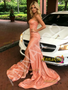 Shop 2026 ANNAKOO Sequin Strapless Orange Sheath Column Prom Dress With Slit Under 189