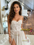 tulle wedding dress with sequins and slit