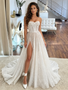 sequin tulle bridal gown sweetheart neckline