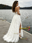 Shop 2026 ANNAKOO Spaghetti Straps Tulle A Line Appliques Wedding Dress With Slit Under 259