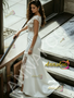 Shop 2026 ANNAKOO Scoop Lace Sheath Column Tulle Wedding Dress With Slit Under 239