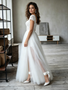 Shop 2026 ANNAKOO Cap Sleeve Square Lace & Tulle  A Line Wedding Dress With Slit Under 189
