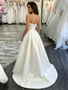 Sweetheart A Line Beading Satin Wedding Dress With Slit