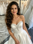 Sweetheart A Line Beading Satin Wedding Dress With Slit