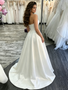 Sweetheart A Line Beading Satin Wedding Dress With Slit