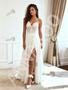 Shop 2026 ANNAKOO Sweetheart Lace A Line White Chiffon Wedding Dress With Slit Under 189