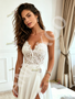 Shop 2026 ANNAKOO Sweetheart Lace A Line White Chiffon Wedding Dress With Slit Under 189
