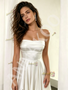 Shop 2026 ANNAKOO Strapless Satin A Line Simple Wedding Dress With Slit Under 189
