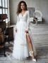 Shop 2026 ANNAKOO Long Sleeve V Neck Lace Tulle A Line Wedding Dress Under 189