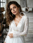 Shop 2026 ANNAKOO Long Sleeve V Neck Lace Tulle A Line Wedding Dress Under 189