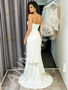 Shop 2026 ANNAKOO Sweetheart Beading Sheath Column Satin Wedding Dress With Slit Under 179