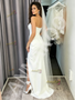 Shop 2026 ANNAKOO Sweetheart Beading Sheath Column Satin Wedding Dress With Slit Under 179