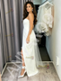Shop 2026 ANNAKOO Sweetheart Beading Sheath Column Satin Wedding Dress With Slit Under 179
