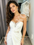 Shop 2026 ANNAKOO Sweetheart Beading Sheath Column Satin Wedding Dress With Slit Under 179