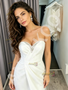 Shop 2026 ANNAKOO Sweetheart Beading Sheath Column Satin Wedding Dress With Slit Under 179