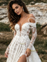 Shop 2026 ANNAKOO Off The Shoulder Lace A Line Wedding Dress With Slit Under 239