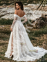 Shop 2026 ANNAKOO Off The Shoulder Lace A Line Wedding Dress With Slit Under 239