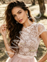 Shop 2026 ANNAKOO Scoop A Line Lace Tulle Pink Wedding Dress With Slit Under 200