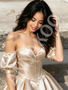 Shop 2026 ANNAKOO Champagne Satin Short Sleeves A Line Homecoming Dress Under 99