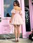 Shop 2026 ANNAKOO Tulle Off The Shoulder Blush Pink Short Mini Homecoming Dress Under 119