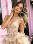Shop 2026 ANNAKOO Champagne Spaghetti Straps A Line Tulle Ruffles Homecoming Dress Under 149