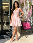 Shop 2026 ANNAKOO Light Pink V Neck Tulle Ruched A Line Homecoming Dress Under 139