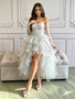 Shop 2026 ANNAKOO Silver Strapless Sparkle High Low Tulle Homecoming Dress Under 159