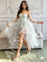 Shop 2026 ANNAKOO Silver Strapless Sparkle High Low Tulle Homecoming Dress Under 159