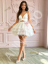 Shop 2026 ANNAKOO White Spaghetti Strap A-Line Tulle Homecoming Dress Bow Under 138