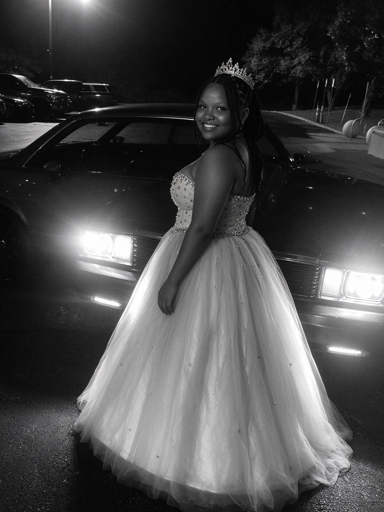 Classic black and white tulle ball gown inspiration for a timeless Sweet Sixteen look