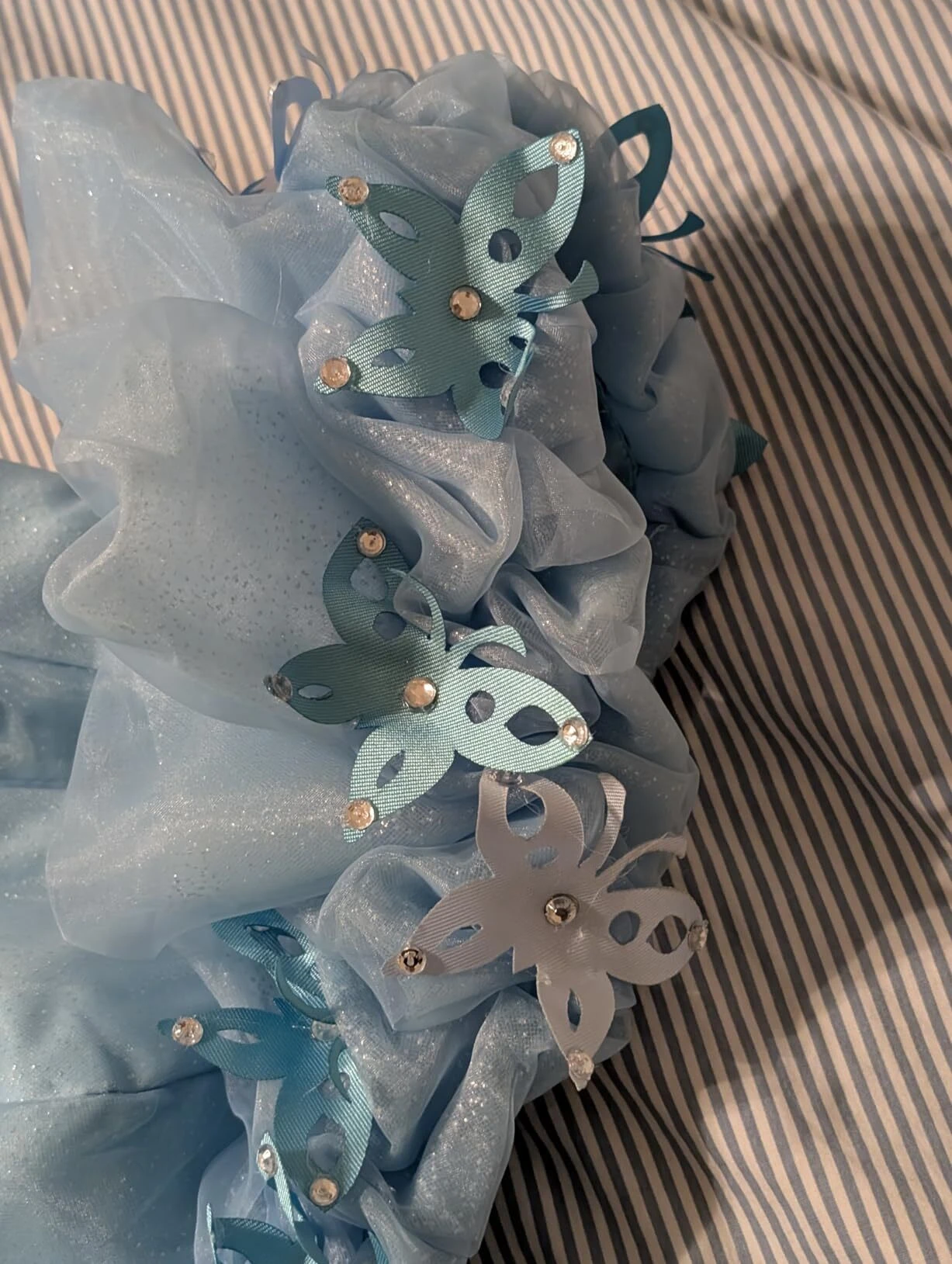 Butterfly applique rhinestone detail