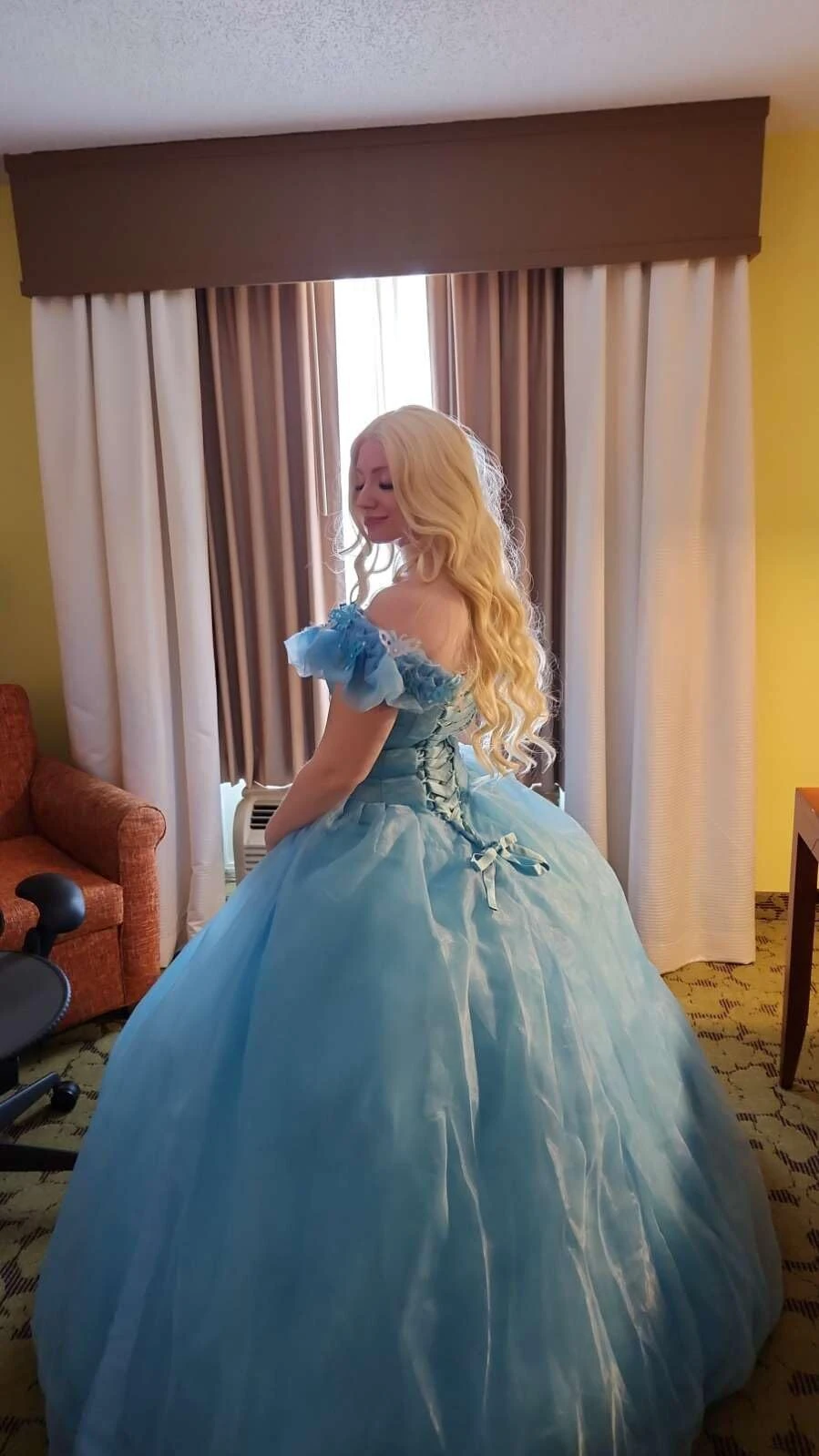 Cinderella ball gown full length lace up back