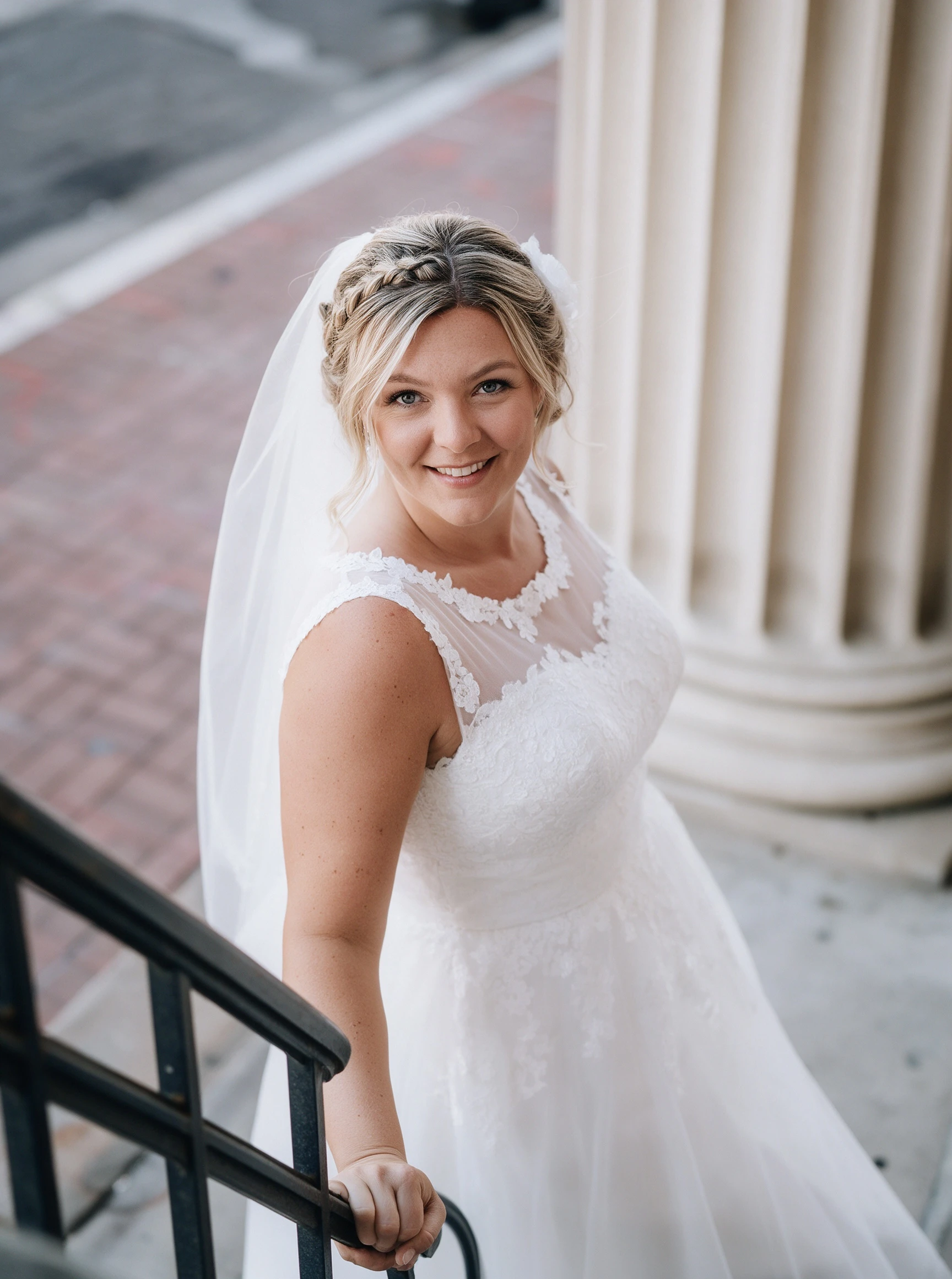 Looking back in my affordable short lace wedding dress