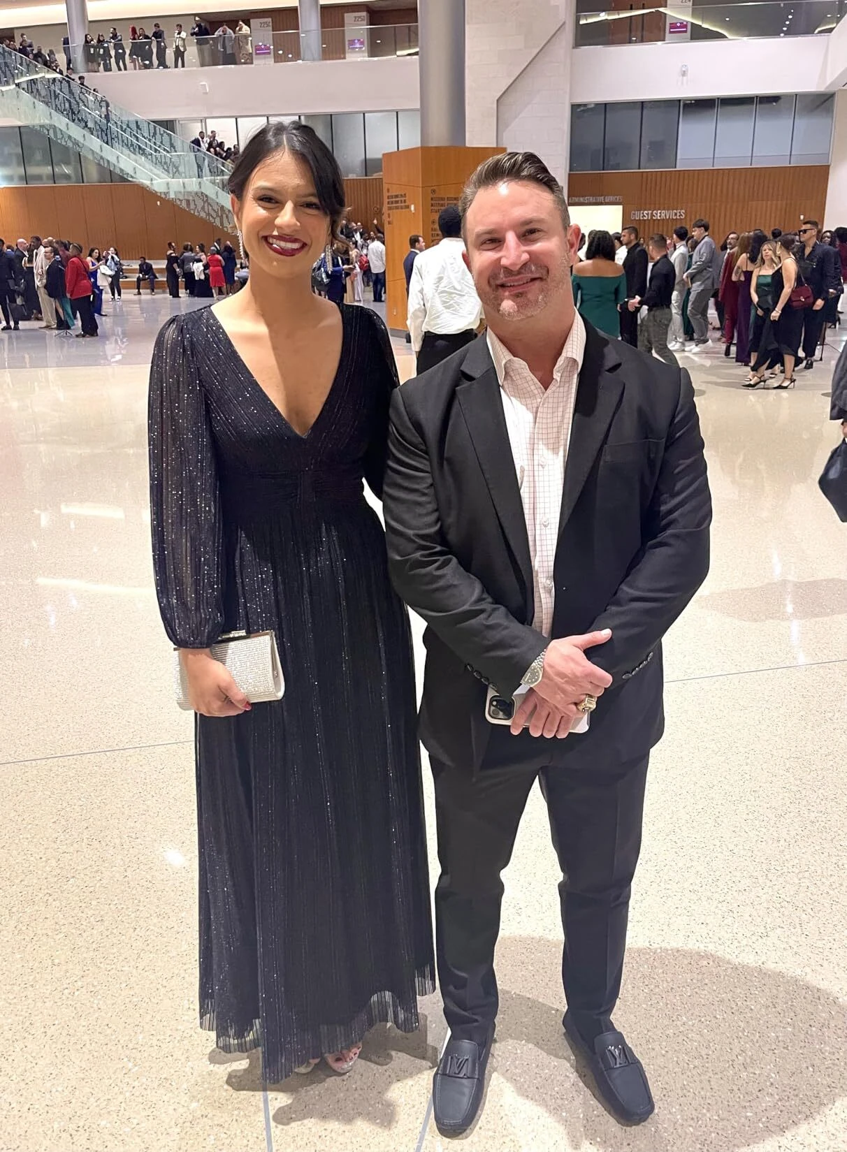 Floor length gown with heels