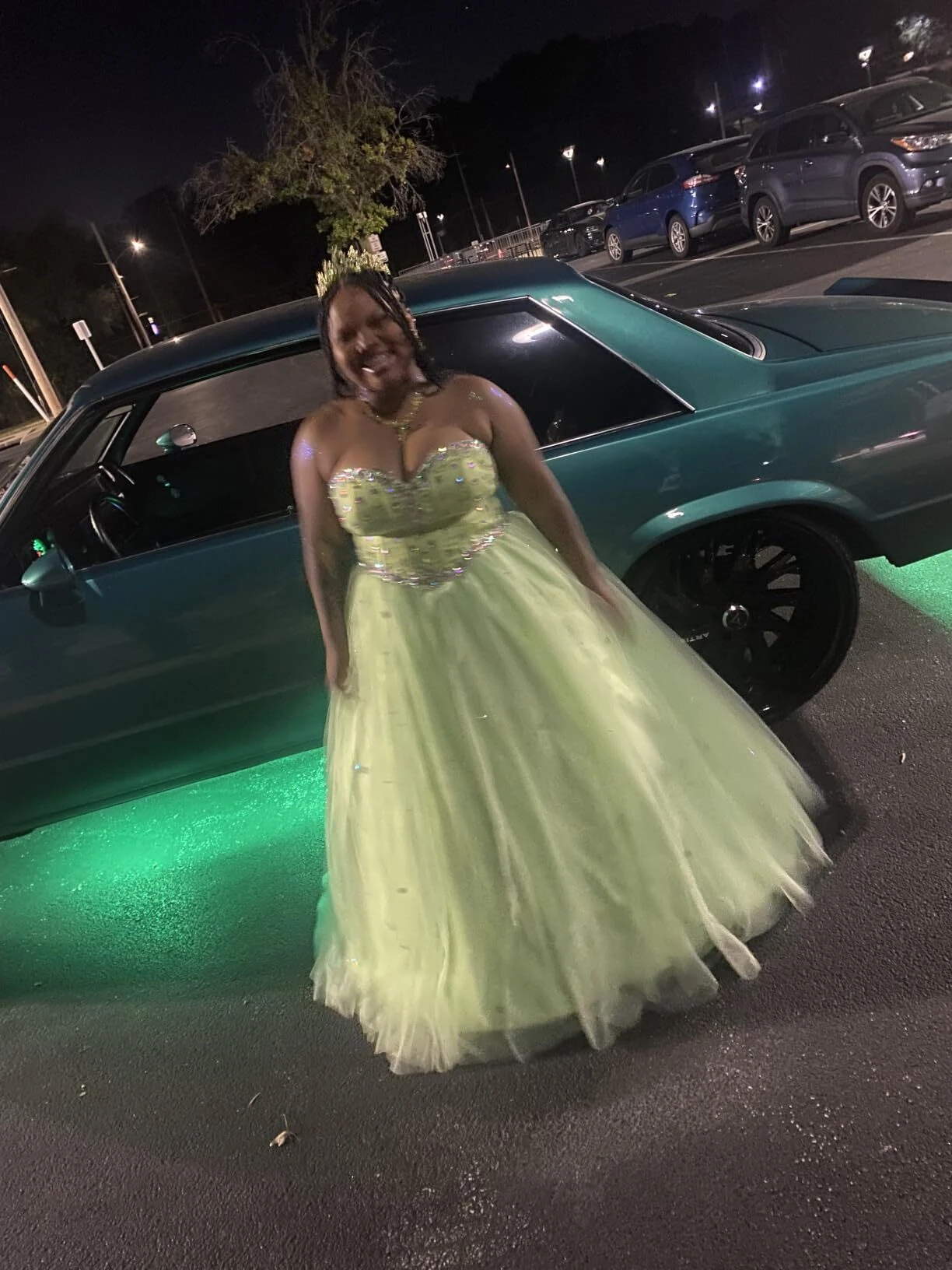 Mint green sparkly tulle ball gown inspiration for a princess style Sweet 16 dress
