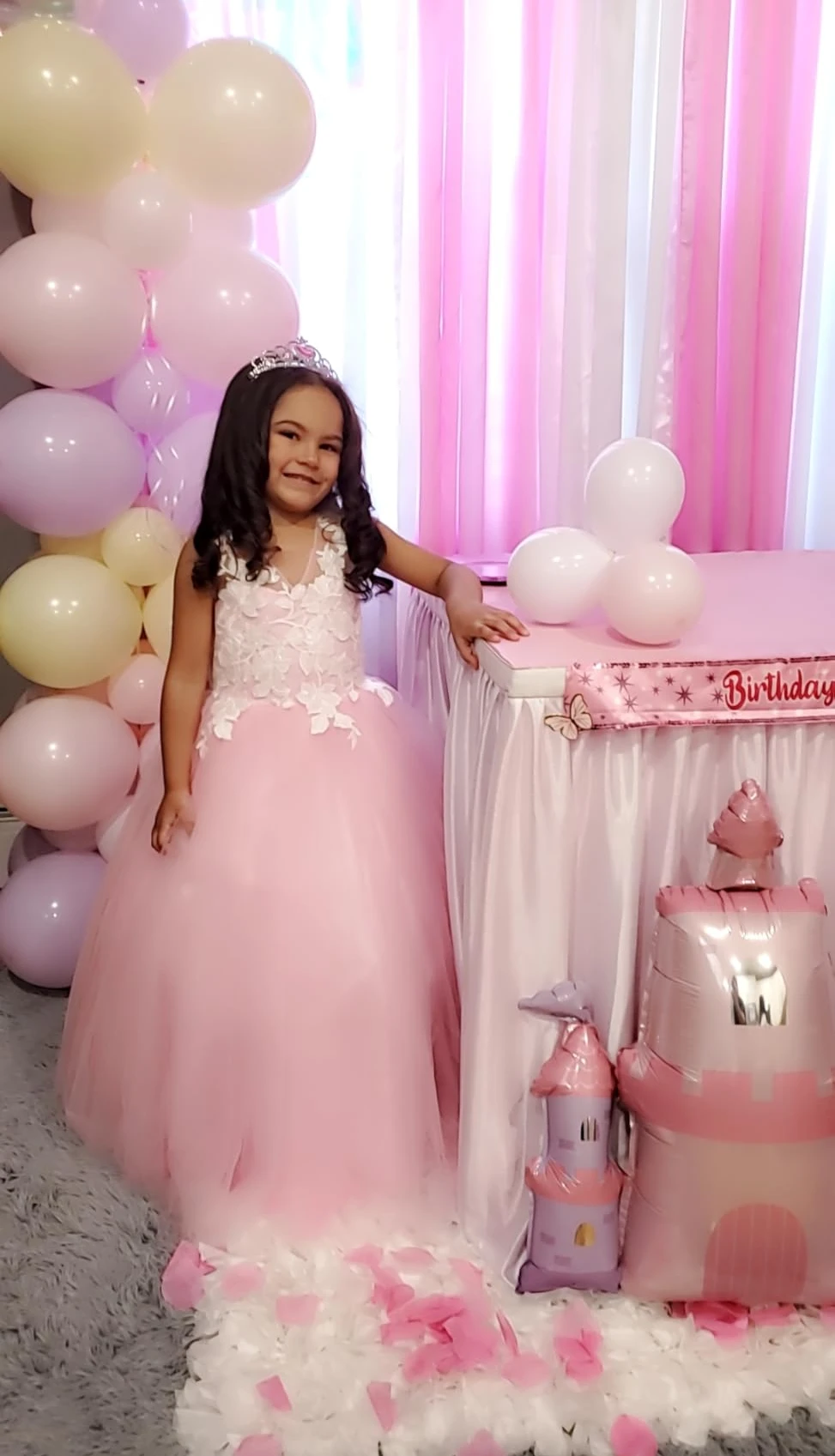 Pretty pink lace dress for a child's princess celebration