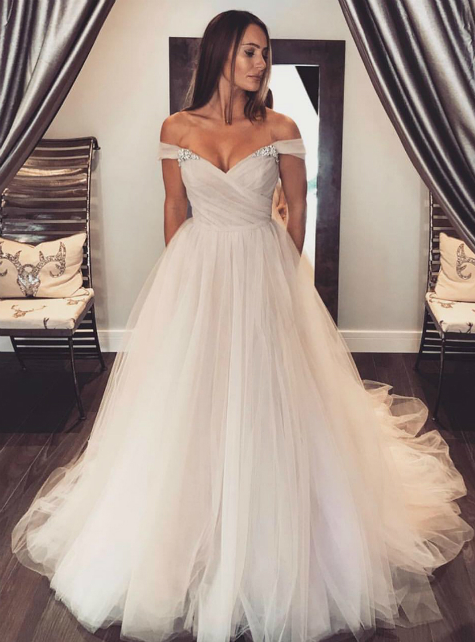 Shop Beautiful Blush Off Shoulder Tulle 