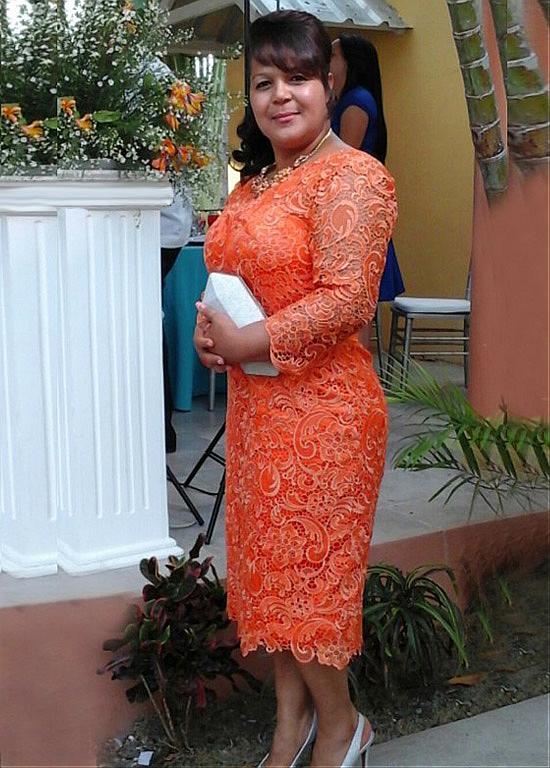 Orange Sheath Scoop Neck Lace Homecoming Dresses, PH421