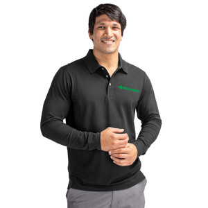 Stock - Cutter & Buck Advantage Eco Tri-Blend Pique Men's Long Sleeve Polo