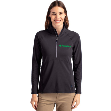 (Catalogue femmes) Cutter & Buck Adapt Eco Knit Stretch Pull demi-zip recyclé pour femmes