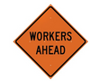 VIZCON 26036-EFO-HF-WA 36" REFLECTIVE VINYL ROLL-UP SIGN, WORKERS AHEAD