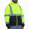 HW173GBK- GLOW SHIELD Hi-Viz Lime Green Class 3 Black Bottom Zip Up Hoodie