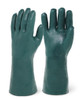 7214- ELITE 14" SANDY FINISH GREEN PVC Chemical Resistant Gloves - 12 pairs