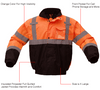 GSS® Class 3 Waterproof Bomber Jacket with Quilted Built in Liner (Tall) - Hi Vis Orange