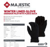 Majestic Glove 1668 Winter Lined Fleece & Split Deerskin Glove (KIDS/YOUTH SIZES)