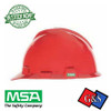 MSA Safety 475363 V Gard, Polyethylene Cap-Style Hard Hat Red w/ Fas-Trac III Ratchet Suspension,  Type 1 Class E