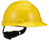 MSA Safety 475360 V Gard, Polyethylene Cap-Style Hard Hat Yellow w/ Fas-Trac III Ratchet Suspension,  Type 1 Class E