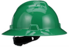 MSA 475370 Green V-Gard Slotted Protective Hard Hats with Fas-Trac Suspension, Standard, Full Brim